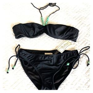 Shoshanna Black & Turquoise Bikini Set